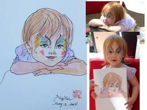 Portrait sketch in Chinese Culture Days at St Louis Botanic Garden 2014